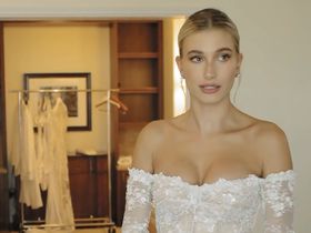 Hailey Baldwin sexy - Wedding Dress Fitting (2019)